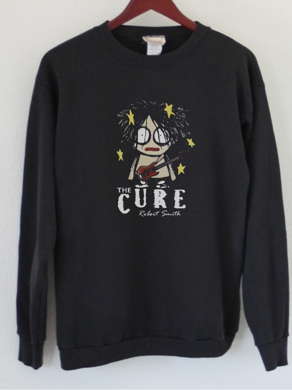 Gildan Black The Cure Boy Graphic Crewneck Sweater